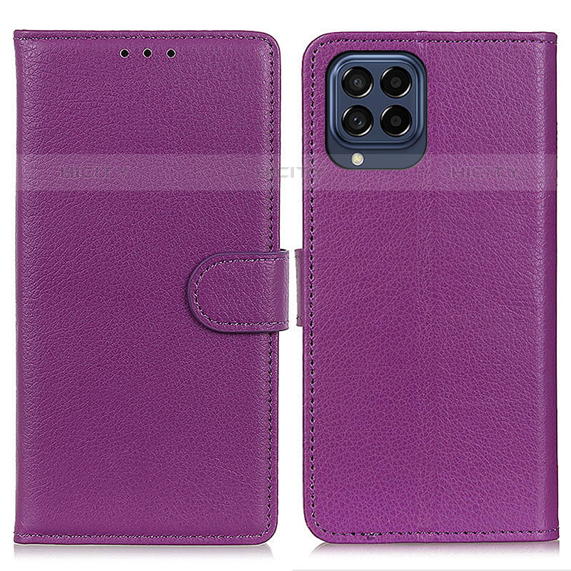 Coque Portefeuille Livre Cuir Etui Clapet A03D pour Samsung Galaxy M53 5G Violet Plus