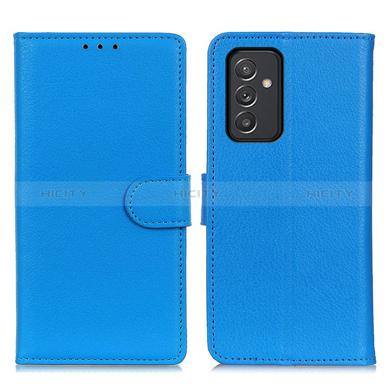 Coque Portefeuille Livre Cuir Etui Clapet A03D pour Samsung Galaxy Quantum2 5G Bleu Ciel Plus