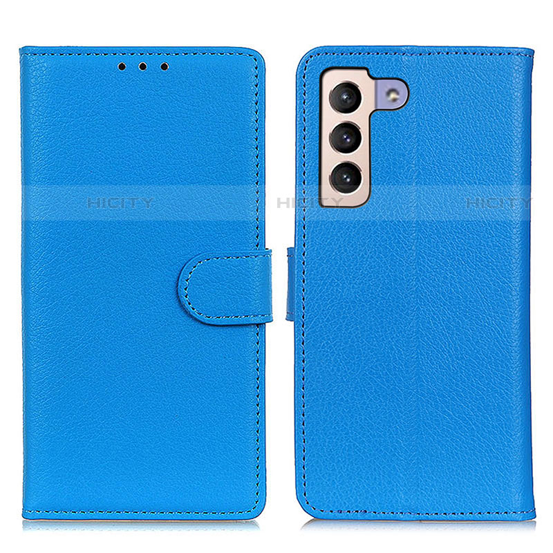 Coque Portefeuille Livre Cuir Etui Clapet A03D pour Samsung Galaxy S21 5G Bleu Ciel Plus