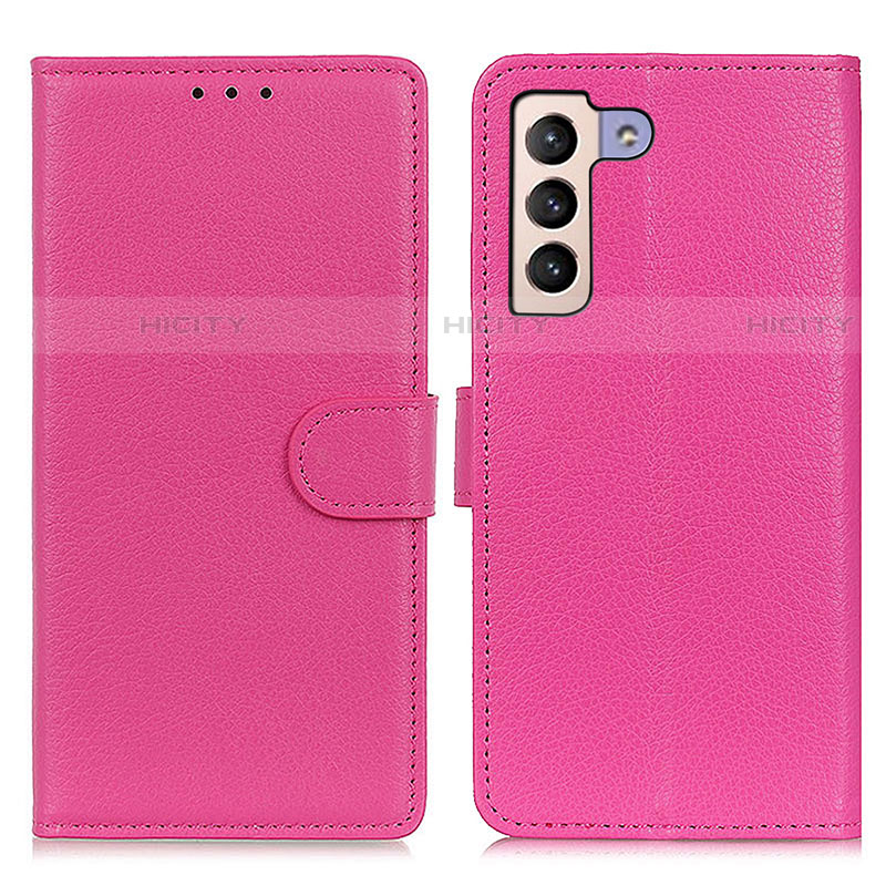 Coque Portefeuille Livre Cuir Etui Clapet A03D pour Samsung Galaxy S21 Plus 5G Rose Rouge Plus
