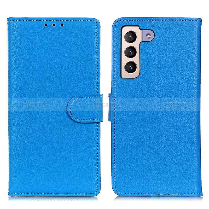 Coque Portefeuille Livre Cuir Etui Clapet A03D pour Samsung Galaxy S24 5G Bleu Ciel Plus