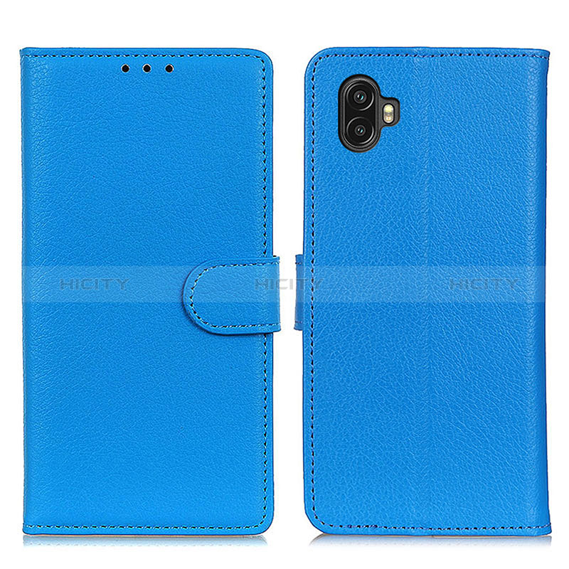 Coque Portefeuille Livre Cuir Etui Clapet A03D pour Samsung Galaxy Xcover Pro 2 5G Bleu Ciel Plus