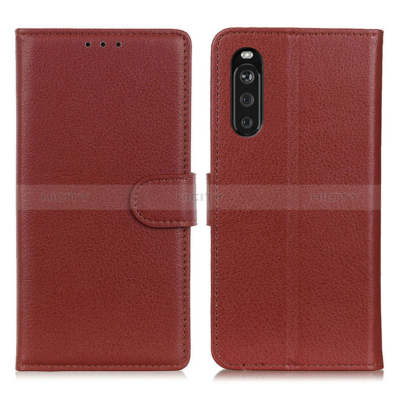 Coque Portefeuille Livre Cuir Etui Clapet A03D pour Sony Xperia 10 III Lite Marron Plus