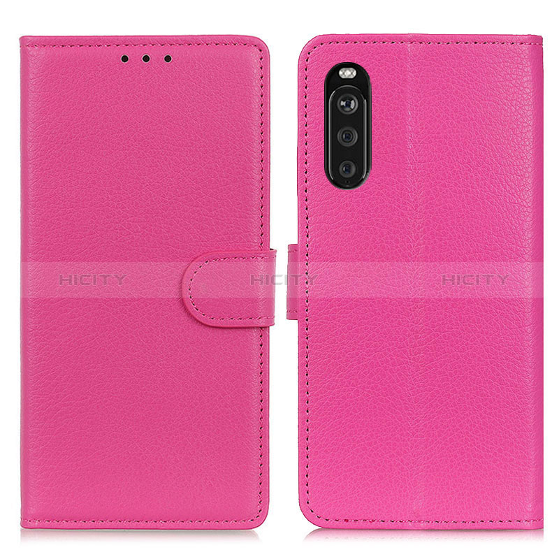 Coque Portefeuille Livre Cuir Etui Clapet A03D pour Sony Xperia 10 III SO-52B Rose Rouge Plus