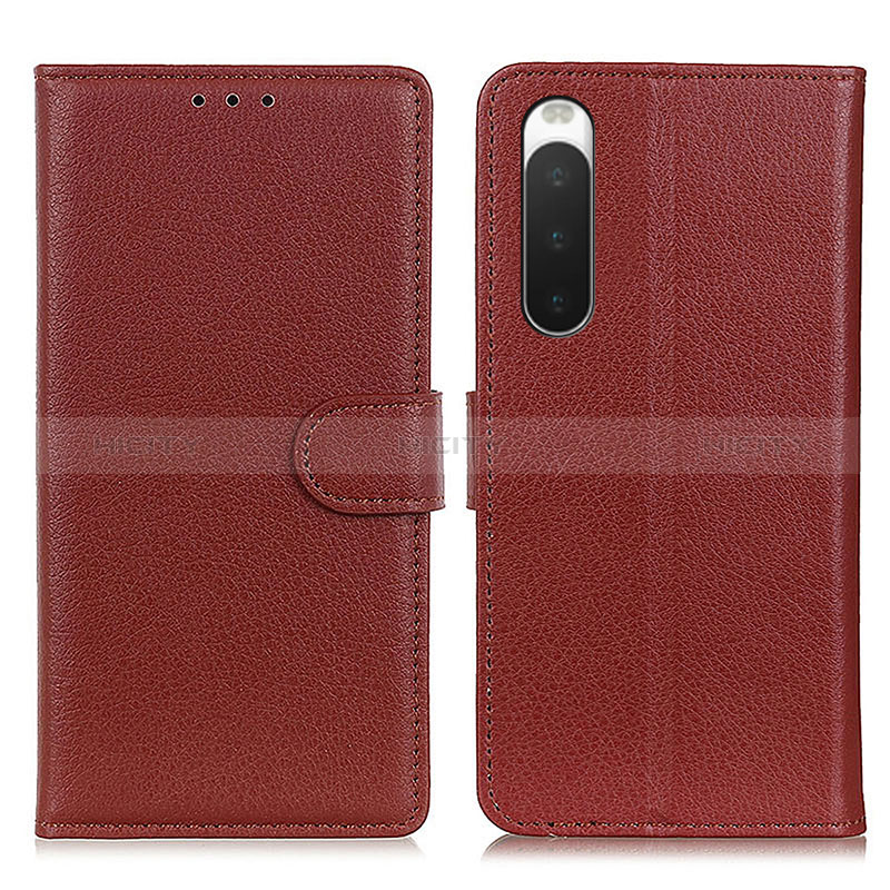 Coque Portefeuille Livre Cuir Etui Clapet A03D pour Sony Xperia 10 IV Marron Plus