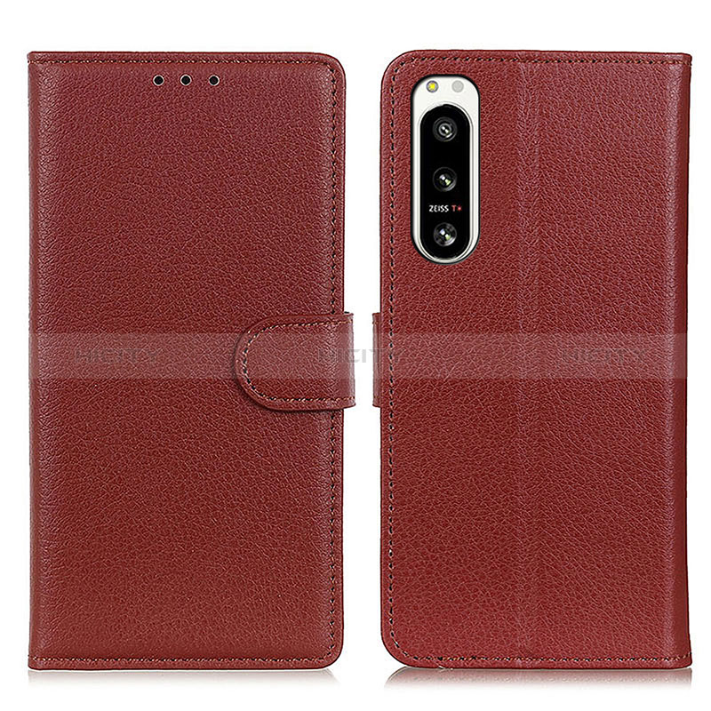 Coque Portefeuille Livre Cuir Etui Clapet A03D pour Sony Xperia 5 IV Marron Plus