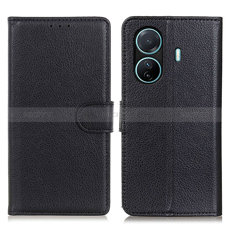 Coque Portefeuille Livre Cuir Etui Clapet A03D pour Vivo T1 5G Noir Plus