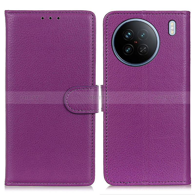 Coque Portefeuille Livre Cuir Etui Clapet A03D pour Vivo X90 5G Violet Plus