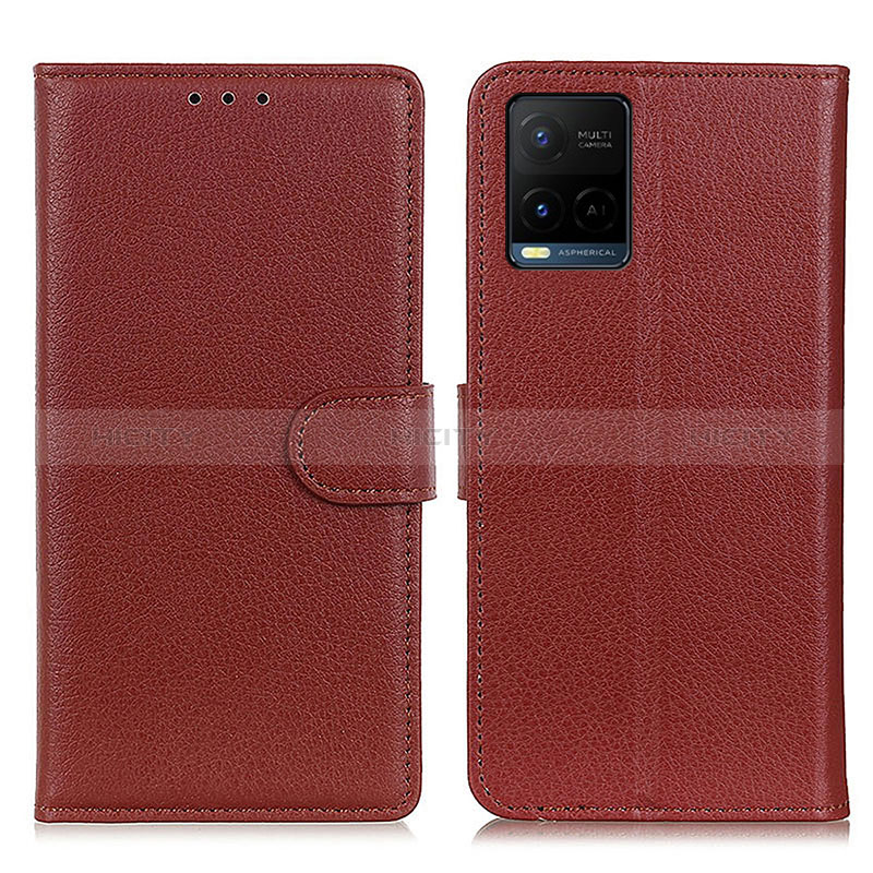 Coque Portefeuille Livre Cuir Etui Clapet A03D pour Vivo Y21a Marron Plus