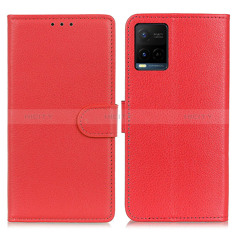 Coque Portefeuille Livre Cuir Etui Clapet A03D pour Vivo Y21G Rouge Plus