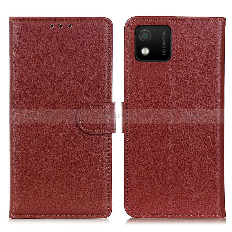 Coque Portefeuille Livre Cuir Etui Clapet A03D pour Wiko Y52 Marron Plus