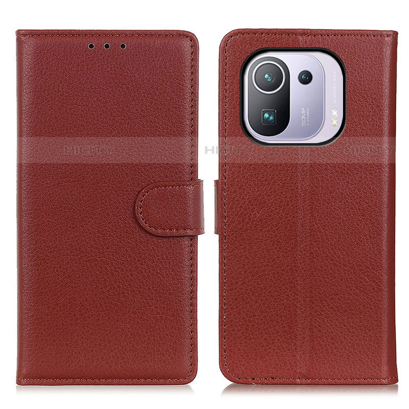 Coque Portefeuille Livre Cuir Etui Clapet A03D pour Xiaomi Mi 11 Pro 5G Marron Plus