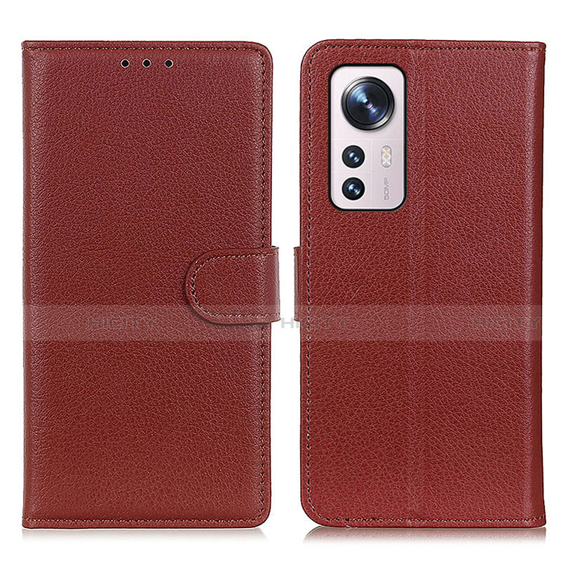 Coque Portefeuille Livre Cuir Etui Clapet A03D pour Xiaomi Mi 12 5G Marron Plus