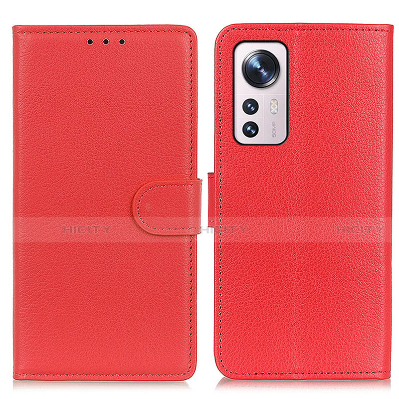 Coque Portefeuille Livre Cuir Etui Clapet A03D pour Xiaomi Mi 12 5G Rouge Plus