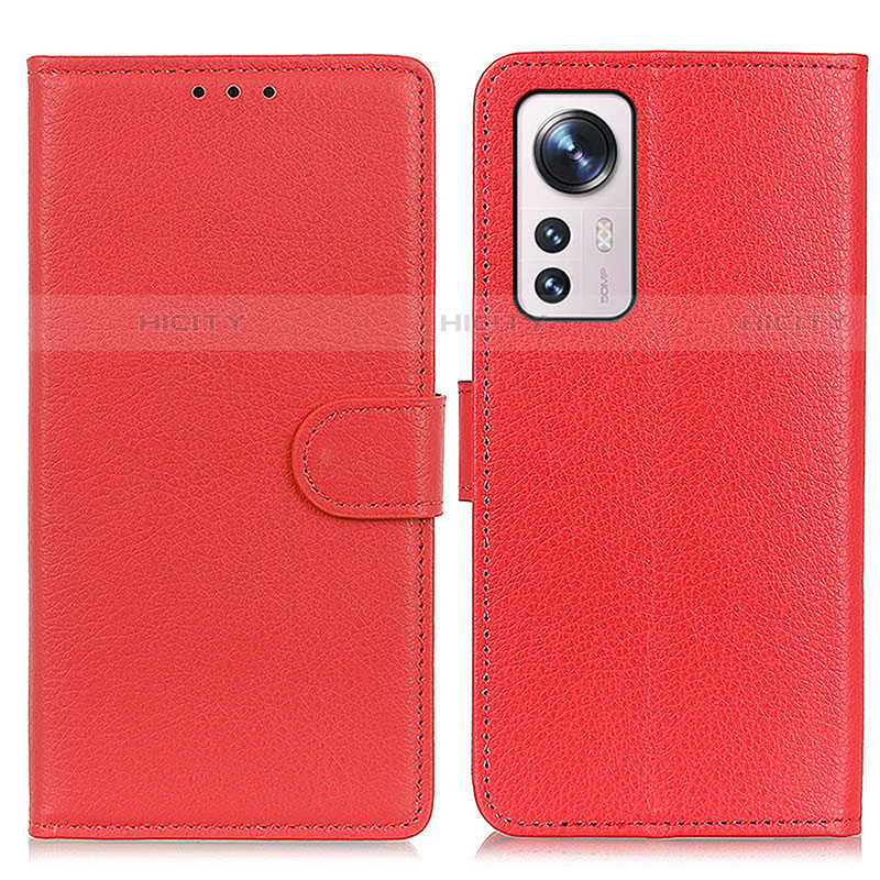 Coque Portefeuille Livre Cuir Etui Clapet A03D pour Xiaomi Mi 12X 5G Rouge Plus