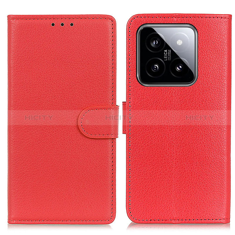 Coque Portefeuille Livre Cuir Etui Clapet A03D pour Xiaomi Mi 14 Pro 5G Rouge Plus