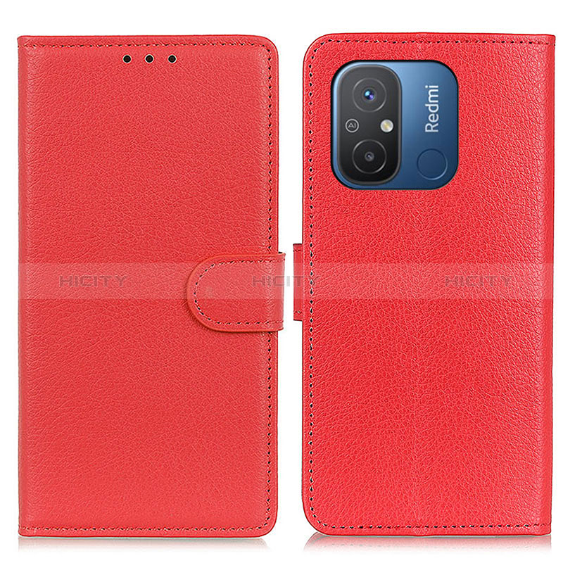 Coque Portefeuille Livre Cuir Etui Clapet A03D pour Xiaomi Poco C55 Rouge Plus