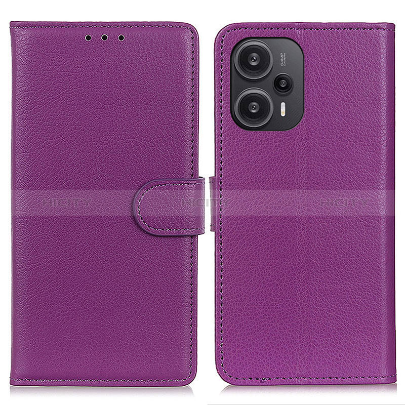 Coque Portefeuille Livre Cuir Etui Clapet A03D pour Xiaomi Poco F5 5G Violet Plus