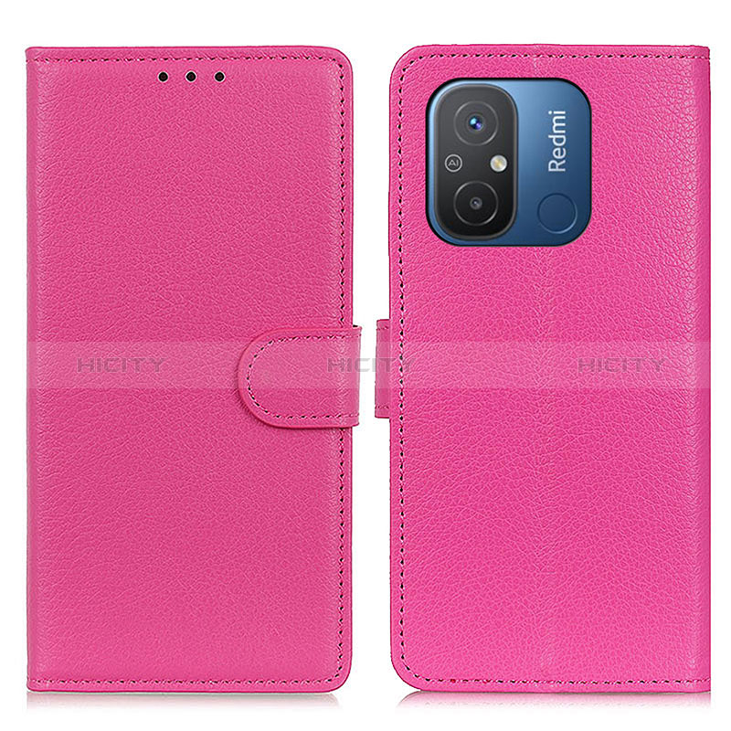 Coque Portefeuille Livre Cuir Etui Clapet A03D pour Xiaomi Redmi 12C 4G Rose Rouge Plus