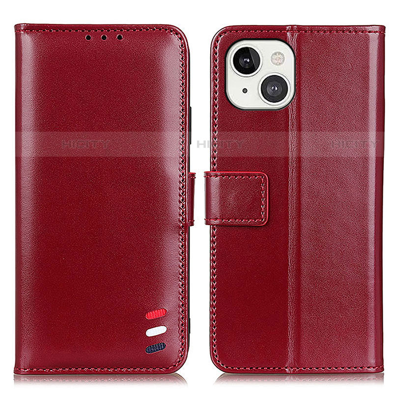 Coque Portefeuille Livre Cuir Etui Clapet A04 pour Apple iPhone 13 Mini Rouge Plus