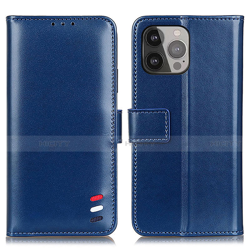 Coque Portefeuille Livre Cuir Etui Clapet A04 pour Apple iPhone 14 Pro Bleu Plus