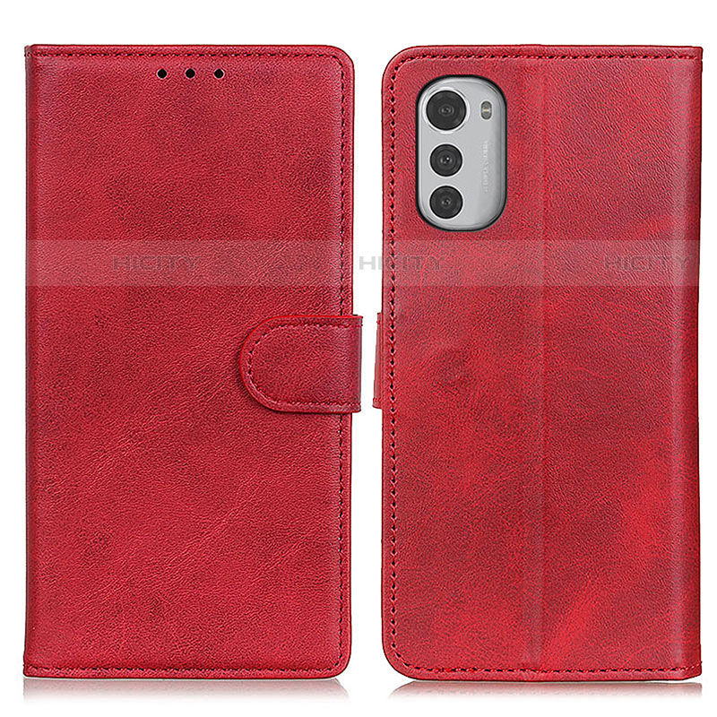 Coque Portefeuille Livre Cuir Etui Clapet A04D pour Motorola Moto E32 Rouge Plus