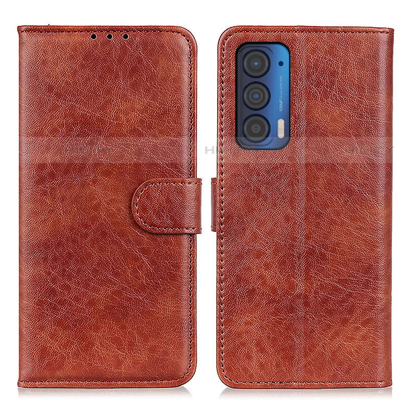 Coque Portefeuille Livre Cuir Etui Clapet A04D pour Motorola Moto Edge (2021) 5G Marron Plus