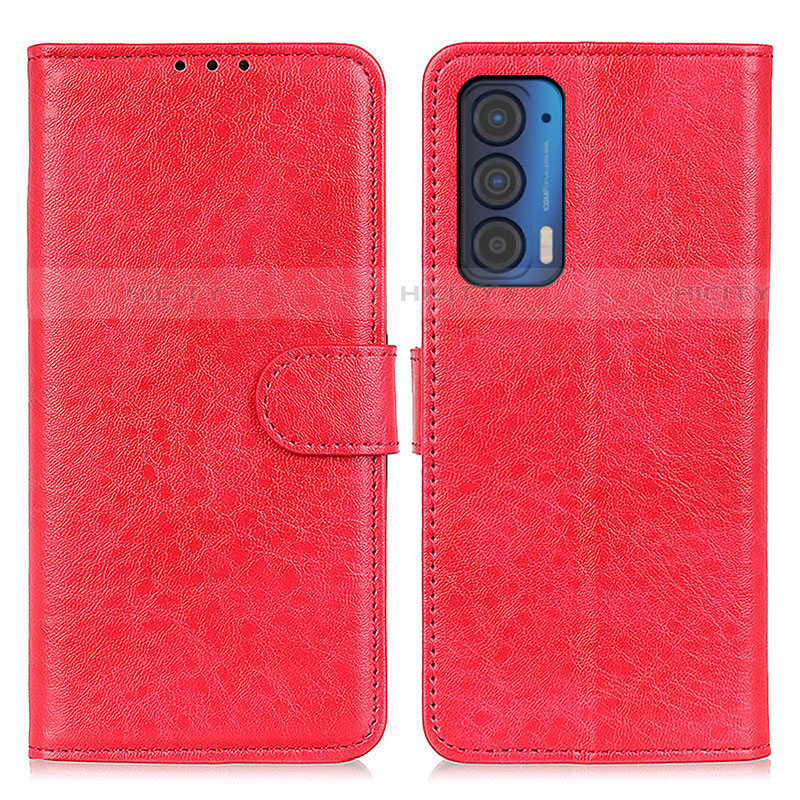 Coque Portefeuille Livre Cuir Etui Clapet A04D pour Motorola Moto Edge (2021) 5G Rouge Plus