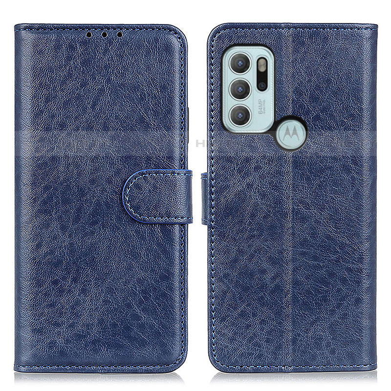 Coque Portefeuille Livre Cuir Etui Clapet A04D pour Motorola Moto G60s Bleu Plus