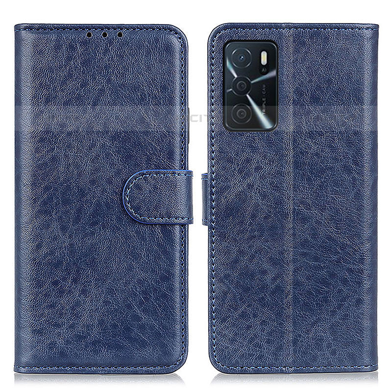 Coque Portefeuille Livre Cuir Etui Clapet A04D pour Oppo A54s Bleu Plus