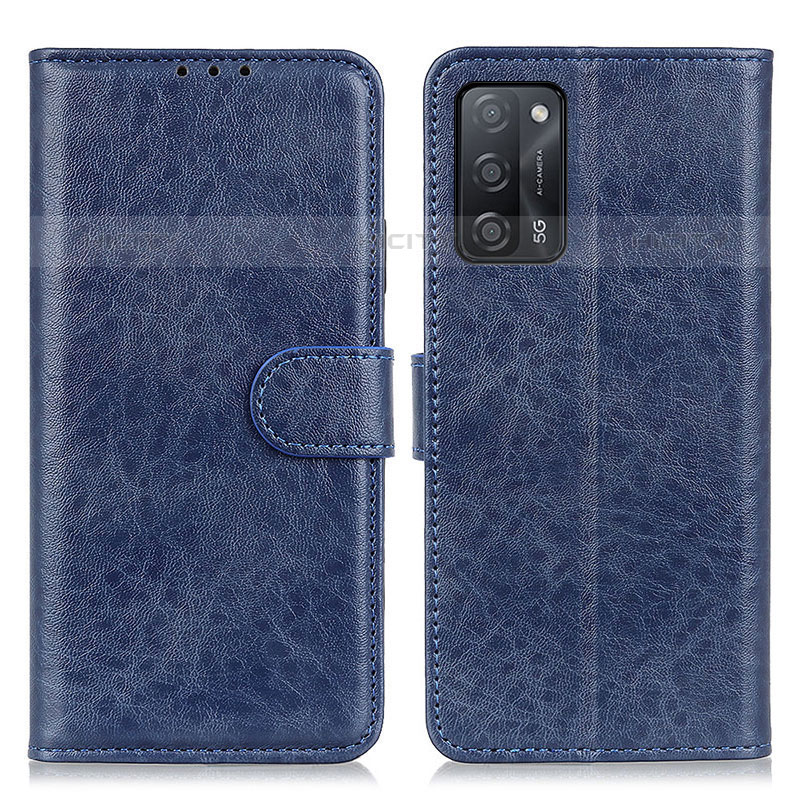 Coque Portefeuille Livre Cuir Etui Clapet A04D pour Oppo A55 5G Bleu Plus