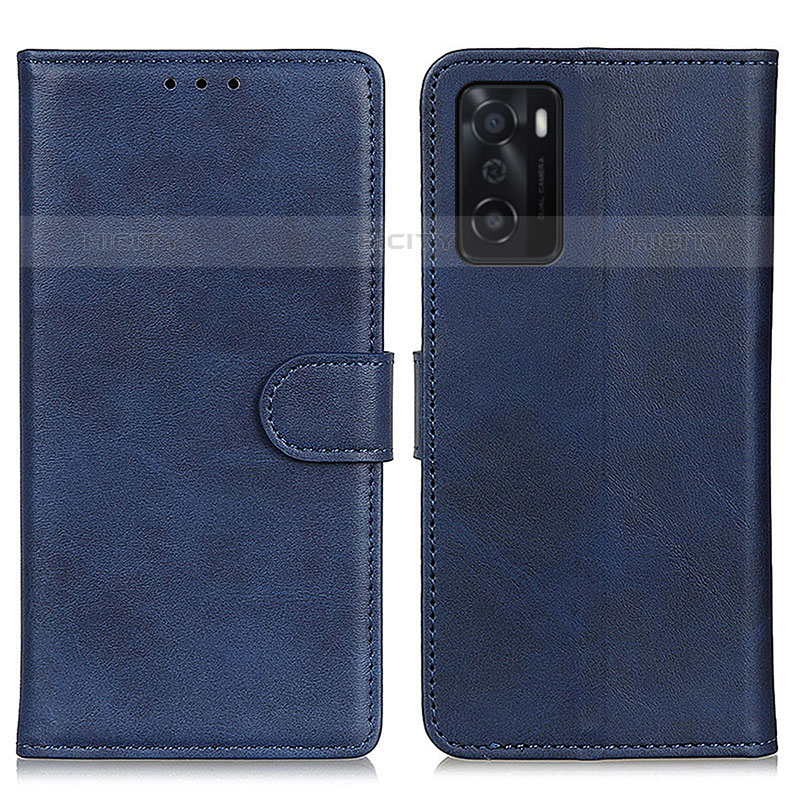 Coque Portefeuille Livre Cuir Etui Clapet A04D pour Oppo A55S 5G Bleu Plus