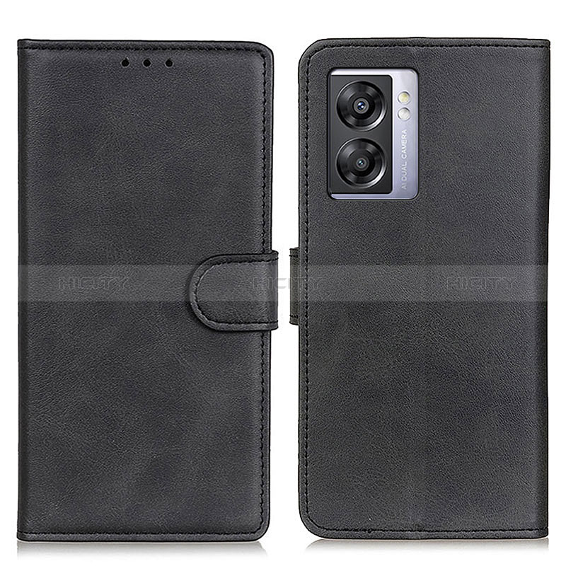 Coque Portefeuille Livre Cuir Etui Clapet A04D pour Oppo A57 5G Noir Plus