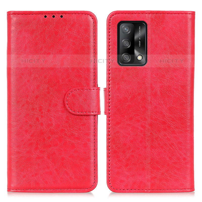 Coque Portefeuille Livre Cuir Etui Clapet A04D pour Oppo A74 4G Rouge Plus