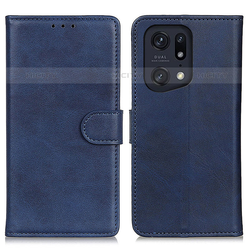 Coque Portefeuille Livre Cuir Etui Clapet A04D pour Oppo Find X5 Pro 5G Bleu Plus