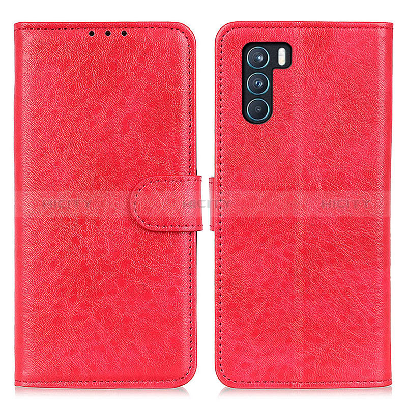 Coque Portefeuille Livre Cuir Etui Clapet A04D pour Oppo K9 Pro 5G Rouge Plus