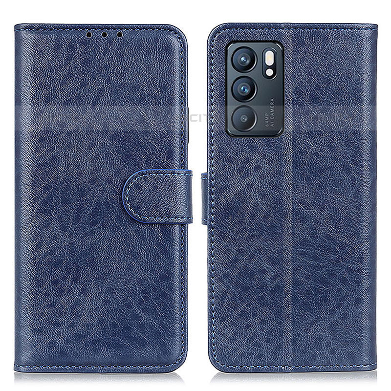 Coque Portefeuille Livre Cuir Etui Clapet A04D pour Oppo Reno6 5G Bleu Plus