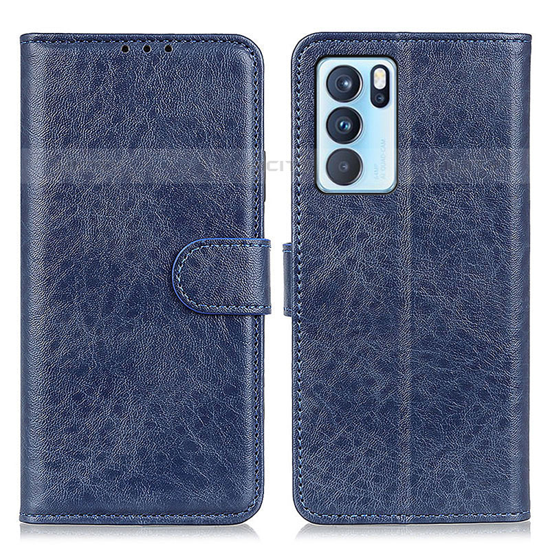 Coque Portefeuille Livre Cuir Etui Clapet A04D pour Oppo Reno6 Pro 5G India Bleu Plus