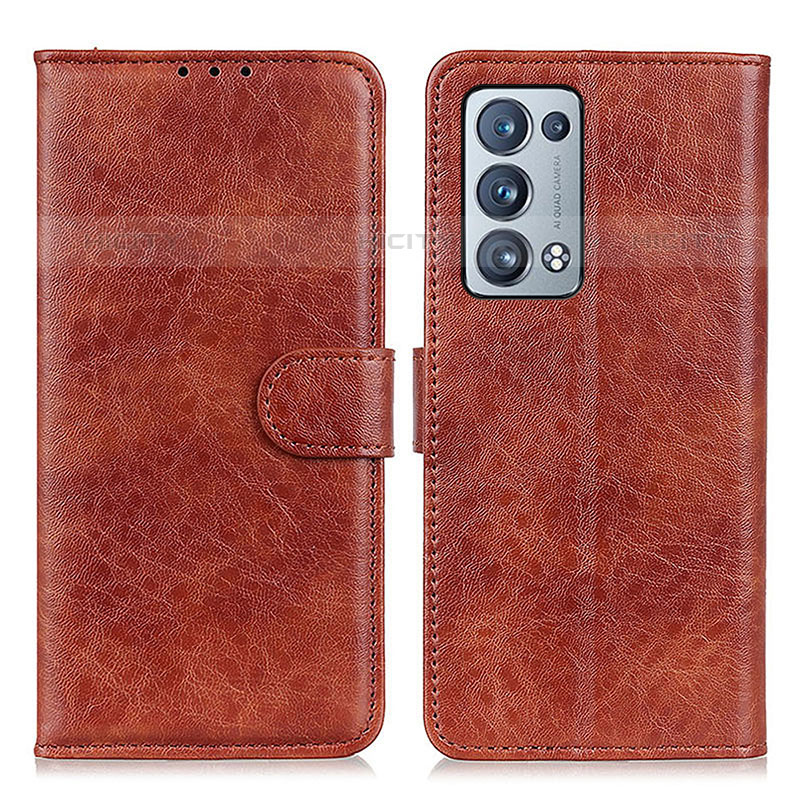 Coque Portefeuille Livre Cuir Etui Clapet A04D pour Oppo Reno6 Pro 5G Marron Plus