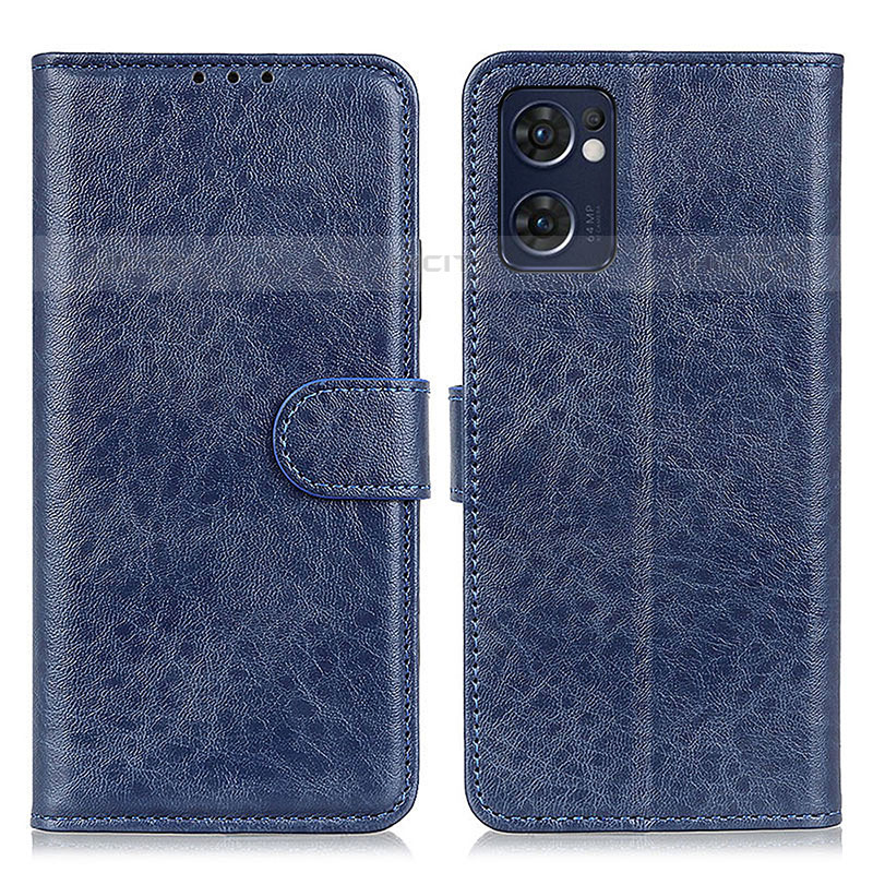 Coque Portefeuille Livre Cuir Etui Clapet A04D pour Oppo Reno7 5G Bleu Plus