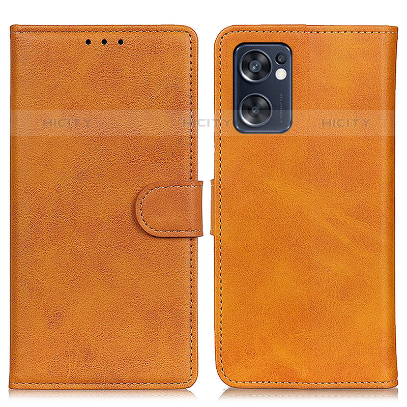 Coque Portefeuille Livre Cuir Etui Clapet A04D pour Oppo Reno7 SE 5G Marron Plus