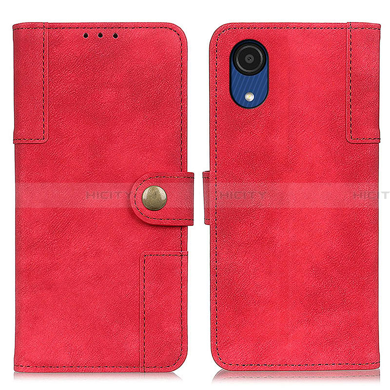 Coque Portefeuille Livre Cuir Etui Clapet A04D pour Samsung Galaxy A03 Core Rouge Plus