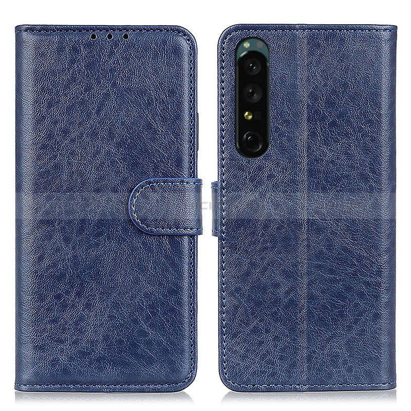 Coque Portefeuille Livre Cuir Etui Clapet A04D pour Sony Xperia 1 IV Bleu Plus