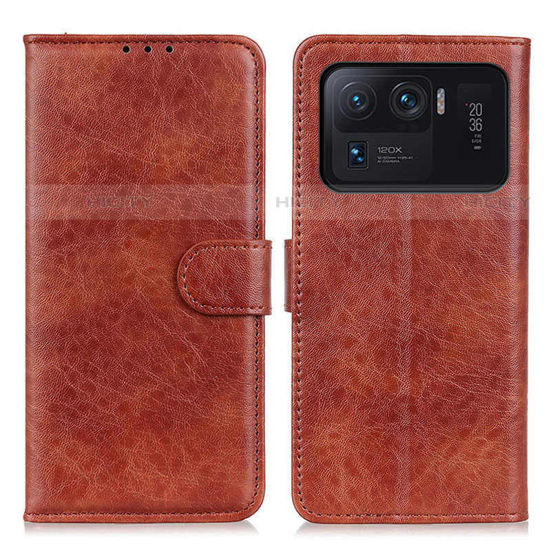 Coque Portefeuille Livre Cuir Etui Clapet A04D pour Xiaomi Mi 11 Ultra 5G Marron Plus