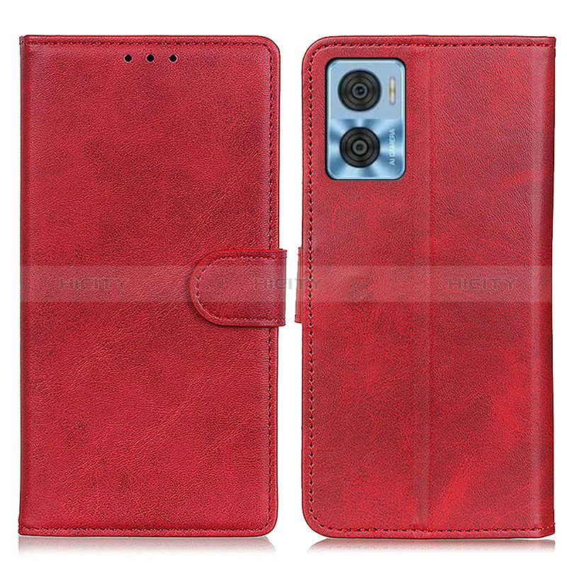 Coque Portefeuille Livre Cuir Etui Clapet A05D pour Motorola Moto E22i Rouge Plus