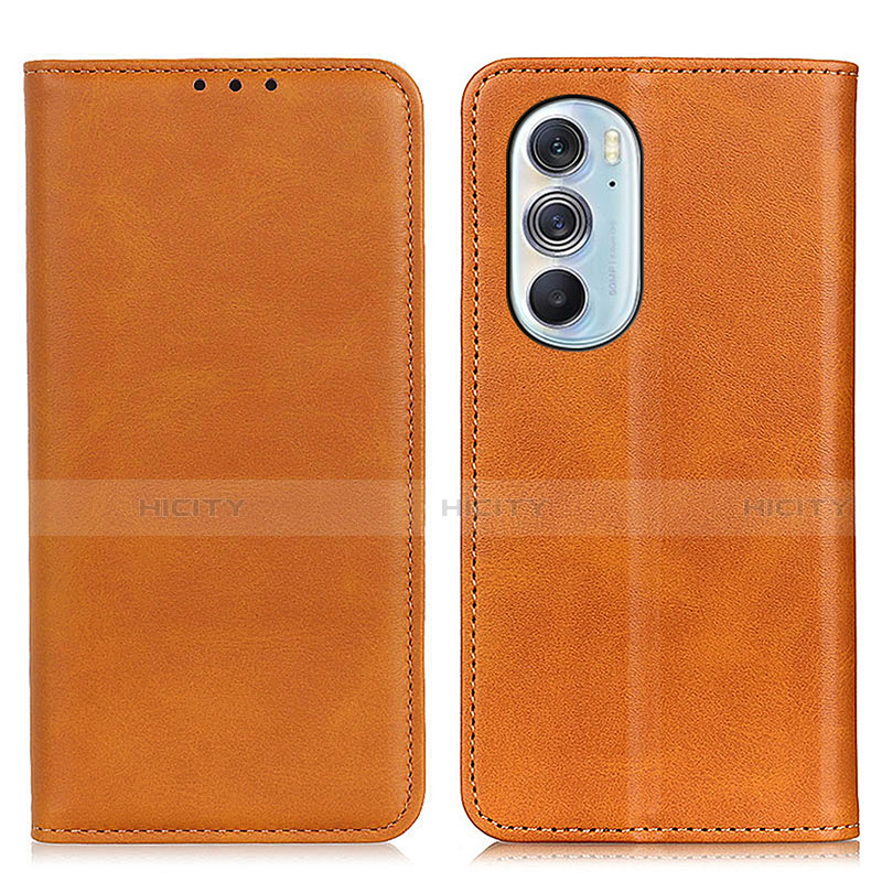 Coque Portefeuille Livre Cuir Etui Clapet A05D pour Motorola Moto Edge 30 Pro 5G Brun Clair Plus