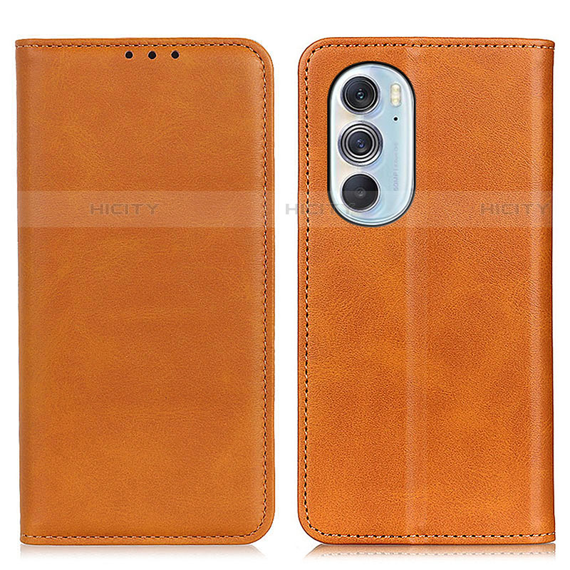 Coque Portefeuille Livre Cuir Etui Clapet A05D pour Motorola Moto Edge Plus (2022) 5G Brun Clair Plus