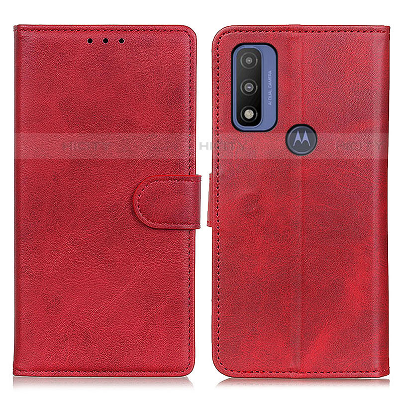 Coque Portefeuille Livre Cuir Etui Clapet A05D pour Motorola Moto G Pure Rouge Plus