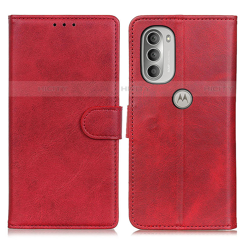 Coque Portefeuille Livre Cuir Etui Clapet A05D pour Motorola Moto G51 5G Rouge Plus