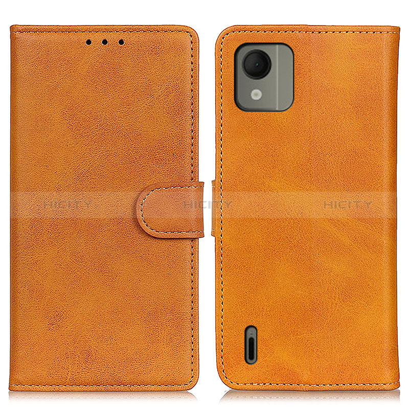 Coque Portefeuille Livre Cuir Etui Clapet A05D pour Nokia C110 Marron Plus